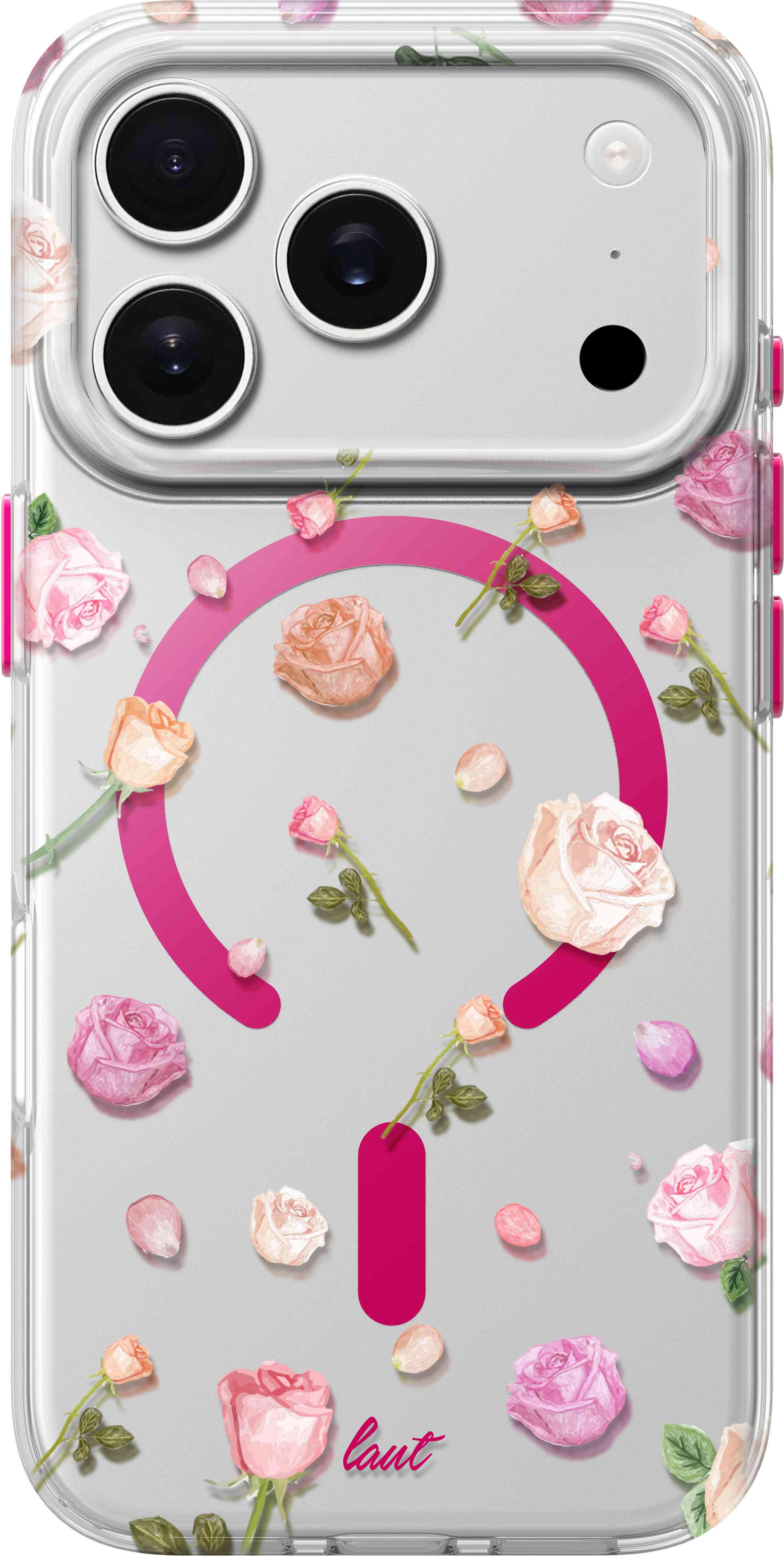 LAUT Blossom Luxe Case für iPhone 17 Pro, Pink Roses