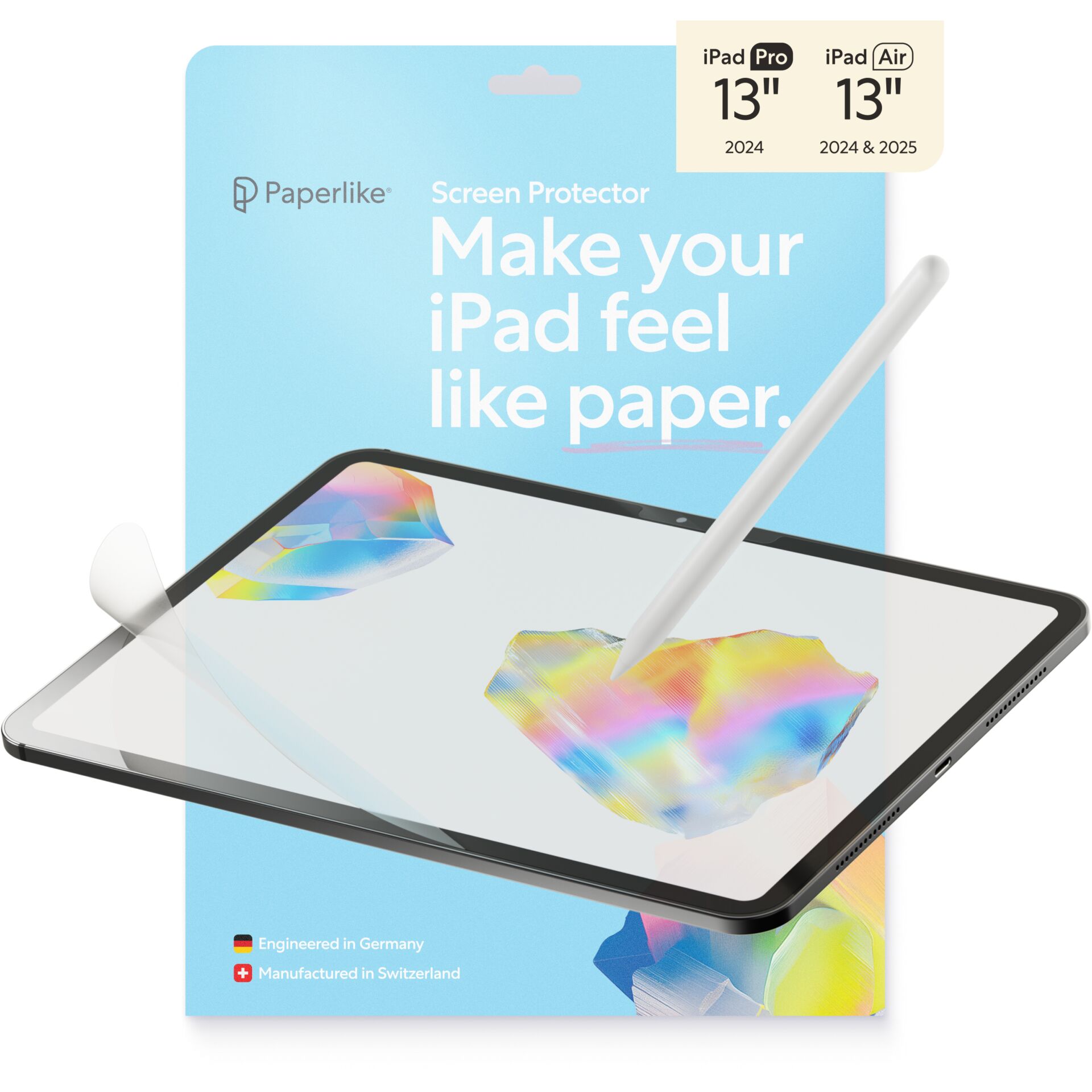 Paperlike 3 Displayschutzfolie für iPad Air 13" (M2/M3) / iPad Pro 13" (M4/M5), 2er-Pack