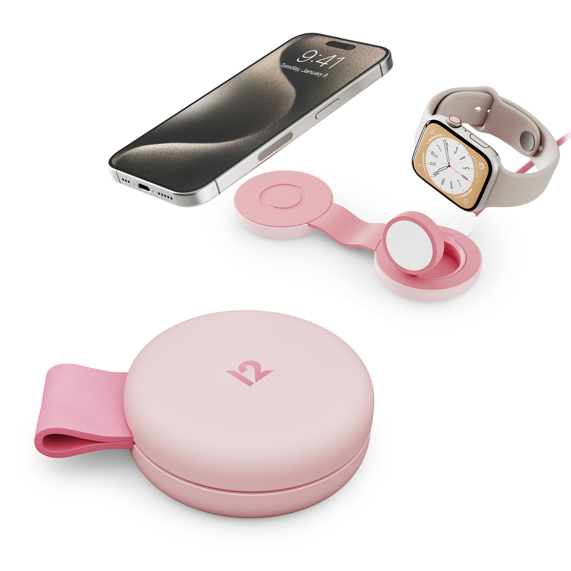 Twelve South Butterfly SE Qi2 Wireless Charger, Pink, 2 in 1, 15W