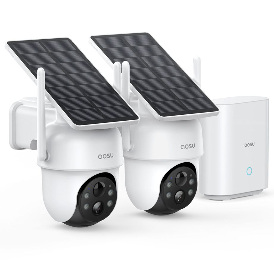 AOSU Smart Security SolarCam D1 Classic, Weiß, 2er-Pack