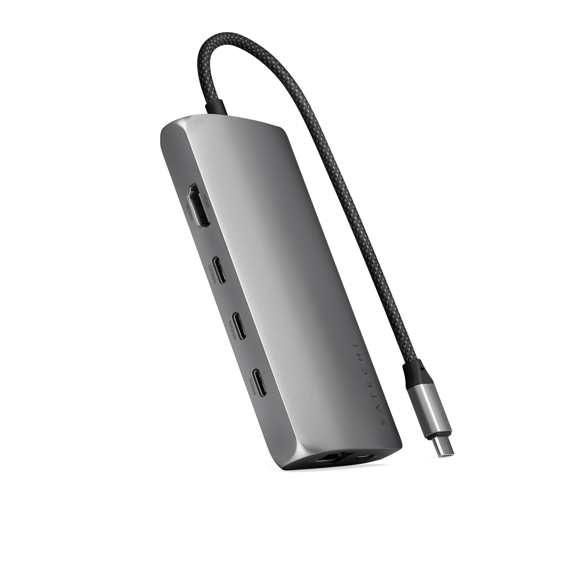 Satechi USB-C V3 Multi-Port Hub (8 in 1), Space Grau, 100W