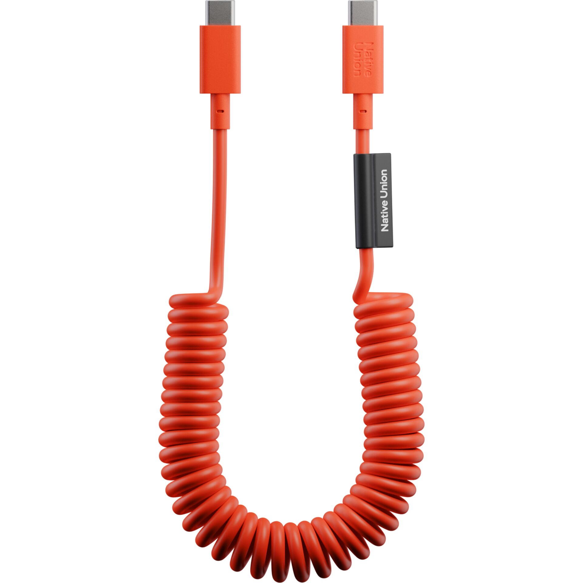 Native Union Pop USB-C auf USB-C Spiralkabel, Alarm Red, 1,2m, 60W