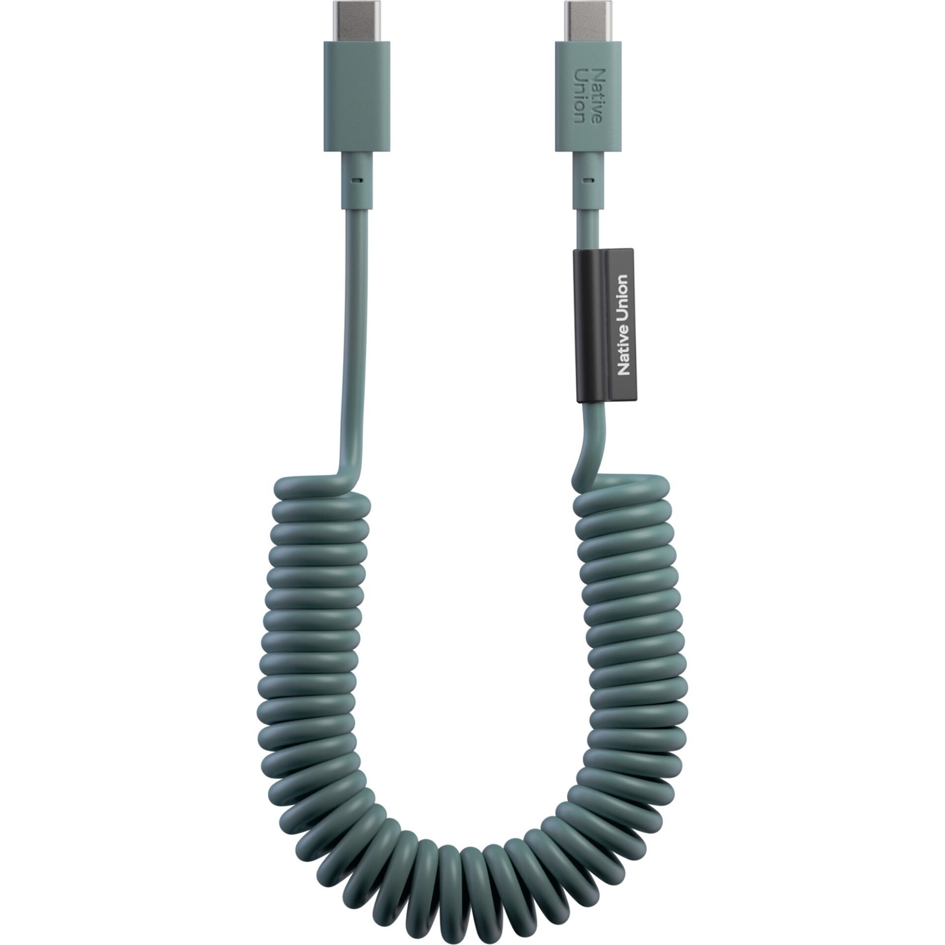 Native Union Pop USB-C auf USB-C Spiralkabel, Grün, 1,2m, 60W