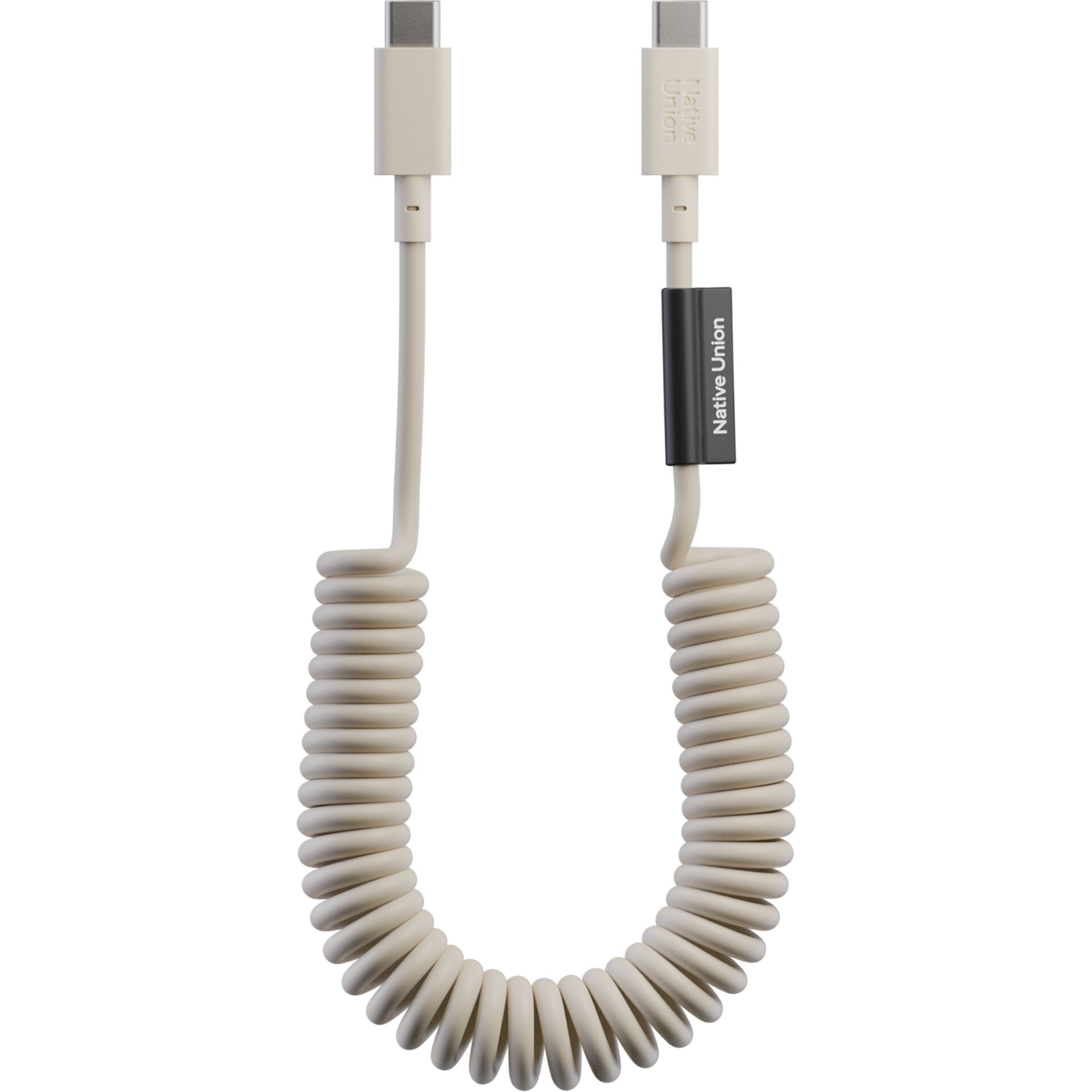 Native Union Pop USB-C auf USB-C Spiralkabel, Sandstone, 1,2m, 60W