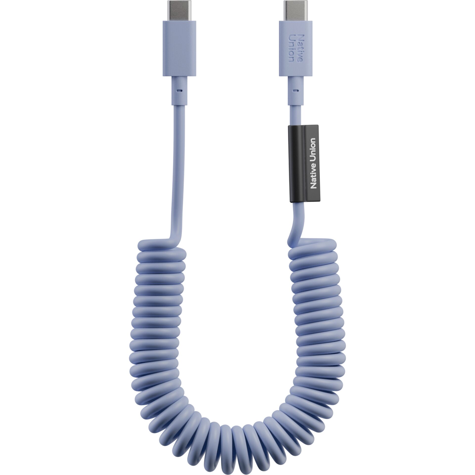 Native Union Pop USB-C auf USB-C Spiralkabel, Azur, 1,2m, 60W