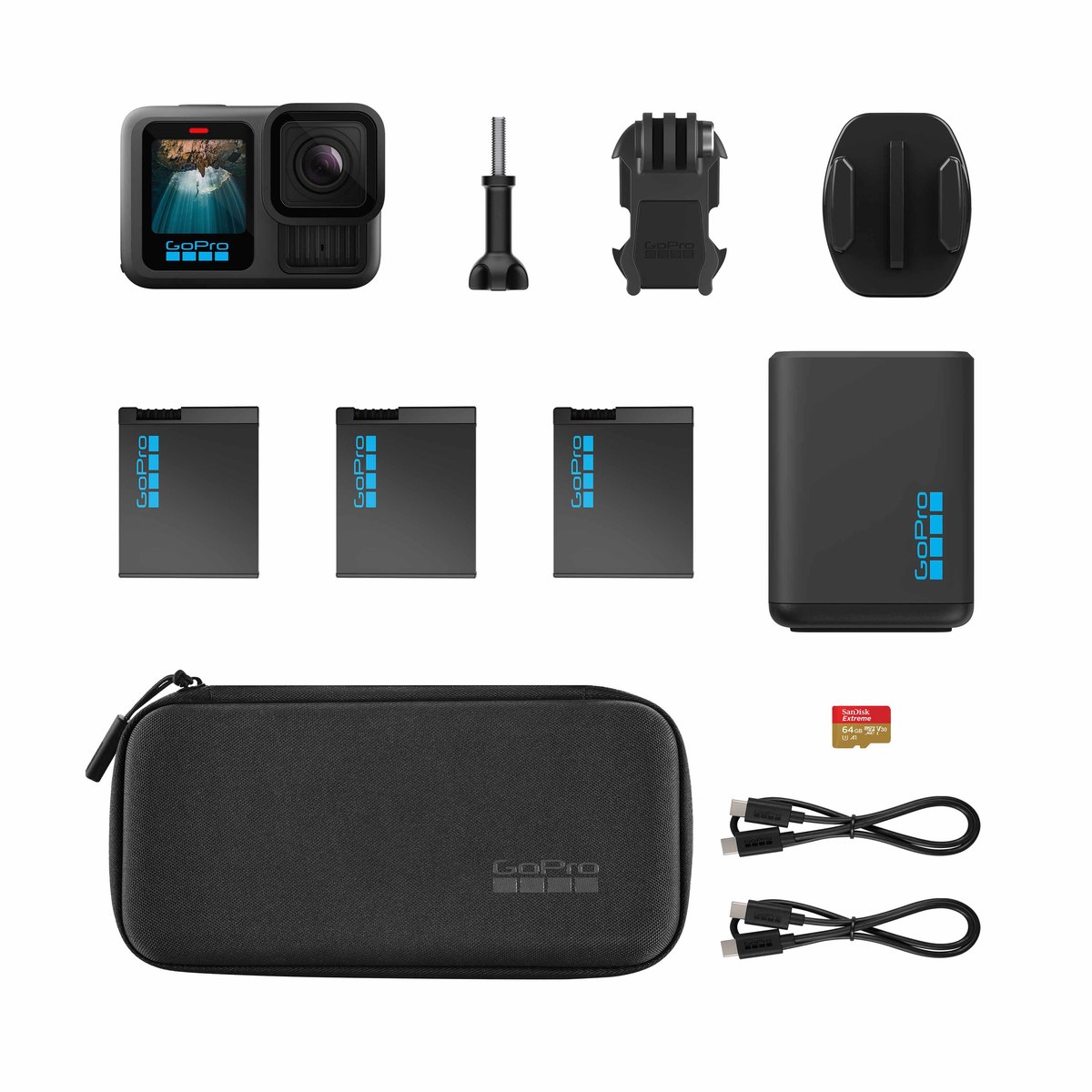 GoPro HERO13 Black Extended Power Bundle, Schwarz