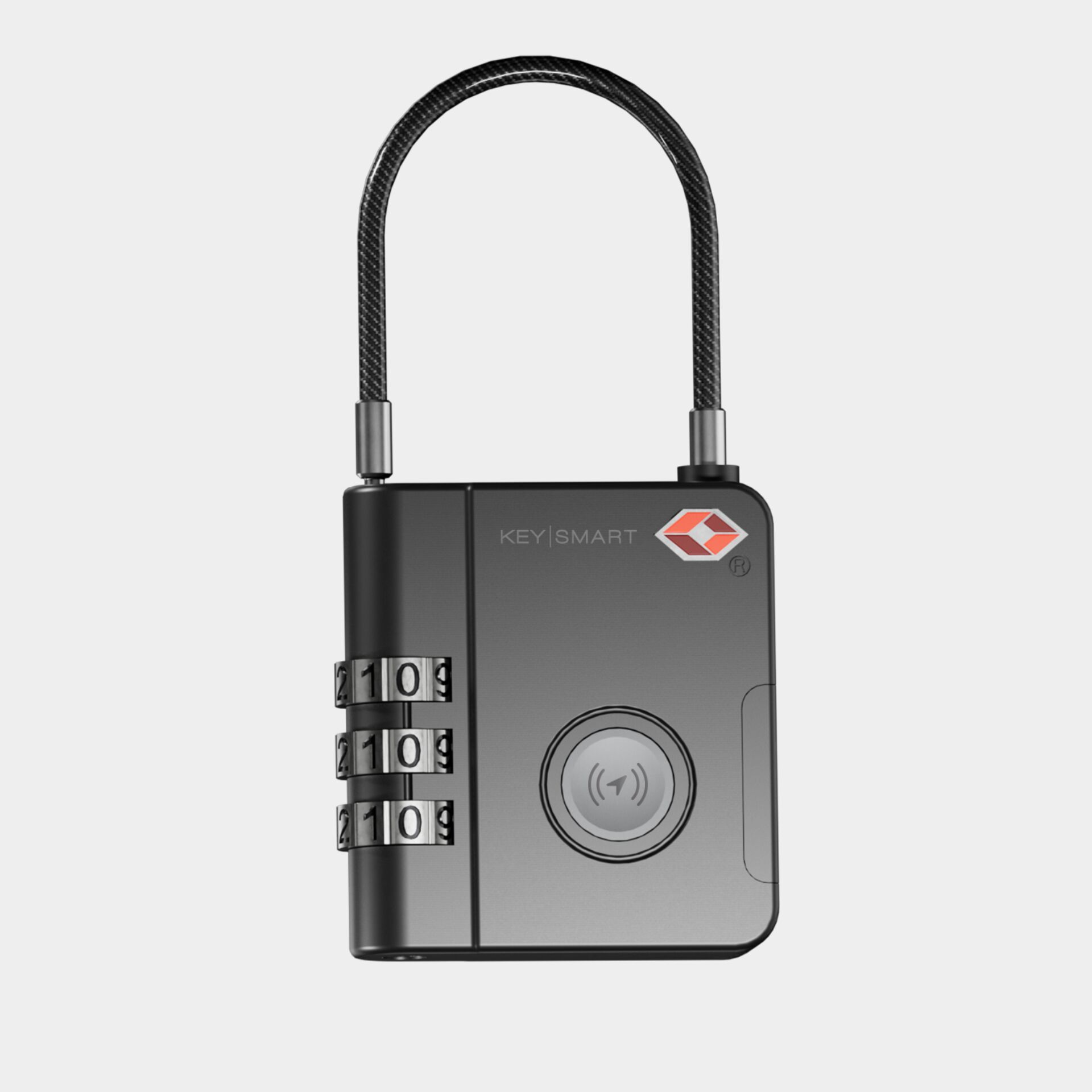 KeySmart Travel Smartlock with Find My, Schwarz