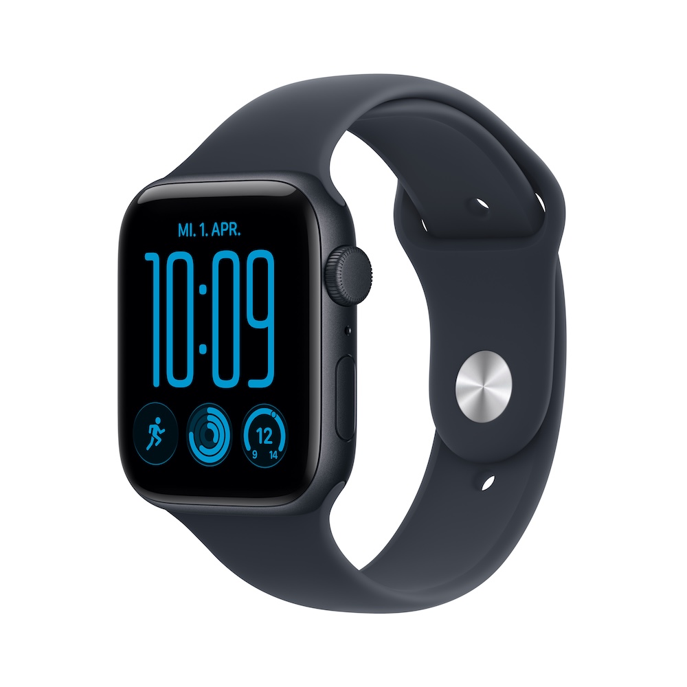 Apple Watch SE 3 2026, Mitternacht, Navyblau, 44mm, GPS, M/L