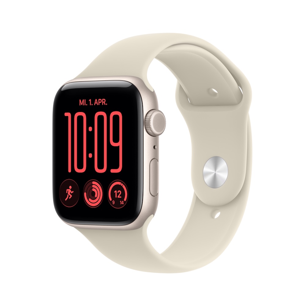 Apple Watch SE 3 2026, Polarstern, Sand, 44mm, GPS + Cellular, S/M