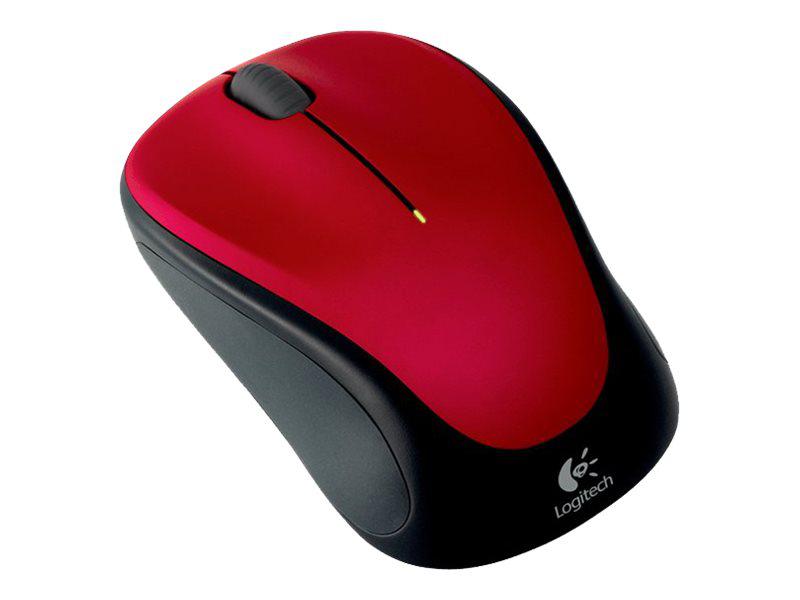 Logitech M235 Wireless Mouse, Rot, Kabellos via USB-Empfänger